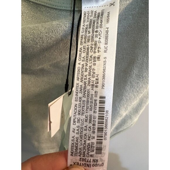 NWT ZARA green terrycloth one shoulder body suit size XS/S - Picture 5 of 6